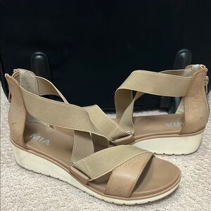 MIA Women's Beige Strappy Sandals